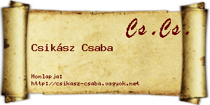 Csikász Csaba névjegykártya